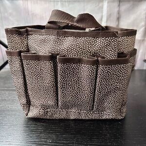Thirty-one Brown Dancing Dots Mini Utility Tote